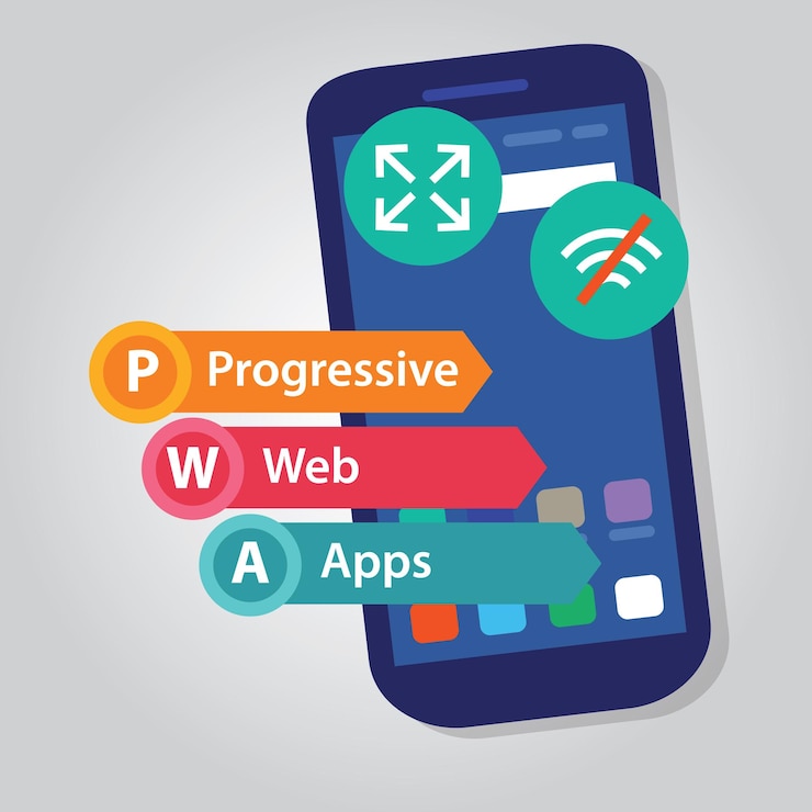 Vettore sviluppo di applicazioni web per smartphone pwa progressive web apps