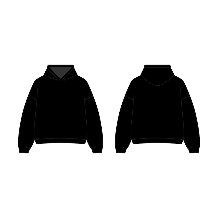 Vettore sweatshirt maschile nero realistico perfetto per mostrare i disegni ideale per l'abbigliamento casual
