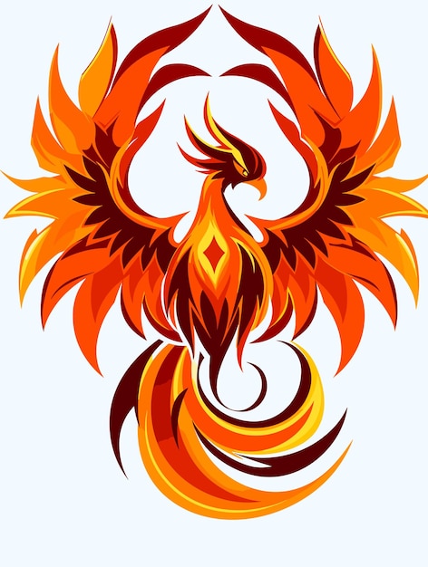 Symbolic Rebirth Freepiks Phoenix Logo Selezione del vettore