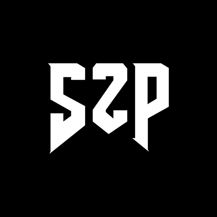 Vettore szp letter logo design per società tecnologica szp logo design combinazione di colori bianco e nero szp logo szp vettore szp design szp icona szp alfabeto szp tipografia logo design