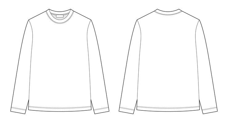 T-shirt a maniche lunghe con schizzo tecnico I bambini indossano un modello di design del maglione