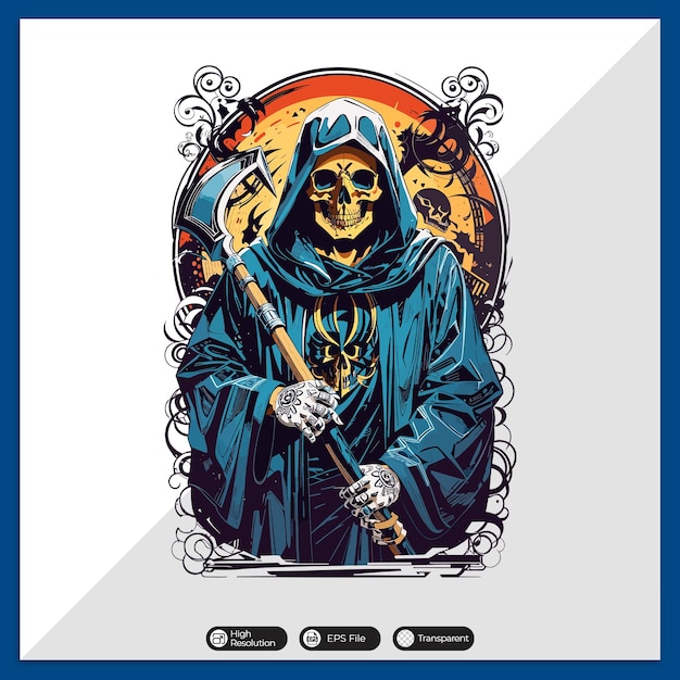 T-shirt colorato con la testa di un cranio malvagio