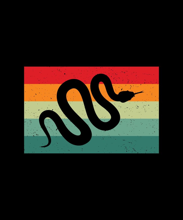 T-shirt con grafica vintage retrò classica serpente
