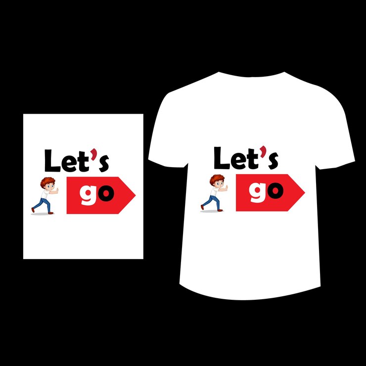 Vettore t-shirt creative design let's go concept