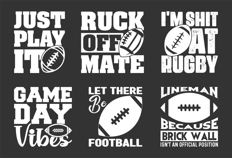 Vettore t-shirt da rugby design bundle t-shirt da football americano collezione di design t-shirt da rugby vettoriale