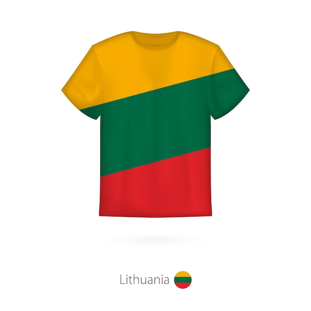 T-shirt design con bandiera della Lituania. Modello vettoriale t-shirt.