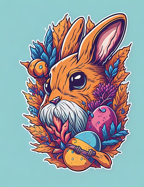 T-shirt design illustrazione vettoriale forma colorata logo fantasia festa di Pasqua