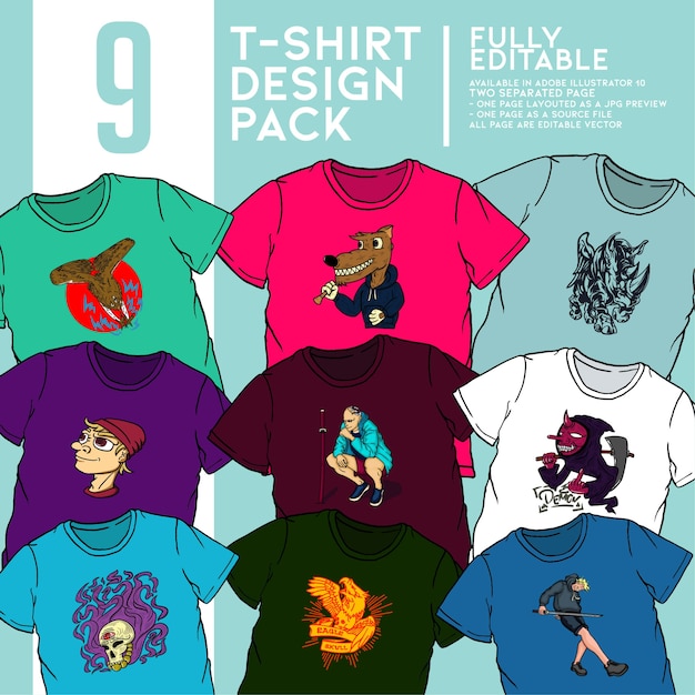 T-shirt design pack.