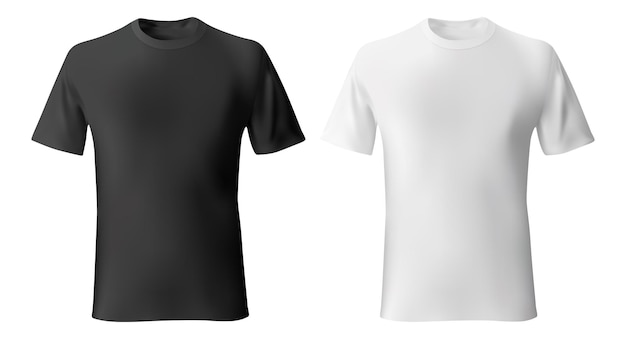 T-shirt maschile bianco e nero modello realistico