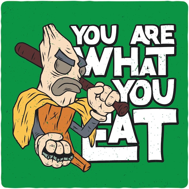 T-shirt o poster con l'illustrazione del personaggio della banana pazza