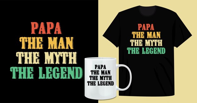 T-shirt Papa e design della tazza da caffè