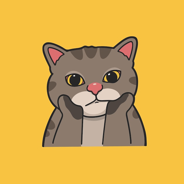Tabby Meme Sticker T-shirt Vettore Illustrazione carina