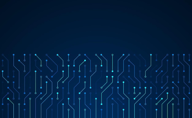 Tabella di circuito sfondo tecnologico astratto blu