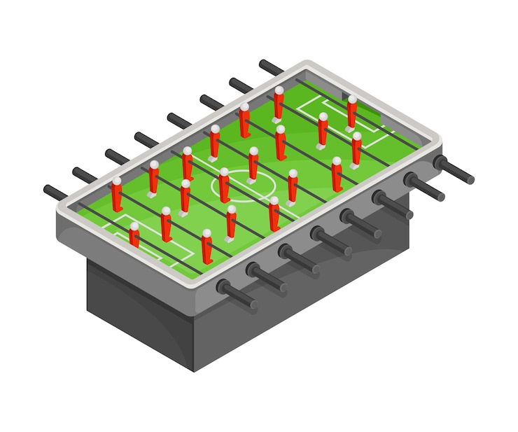 Vettore tabella per calcio o calcio da tavolo con figure come illustrazione vettoriale del gioco da tavolo
