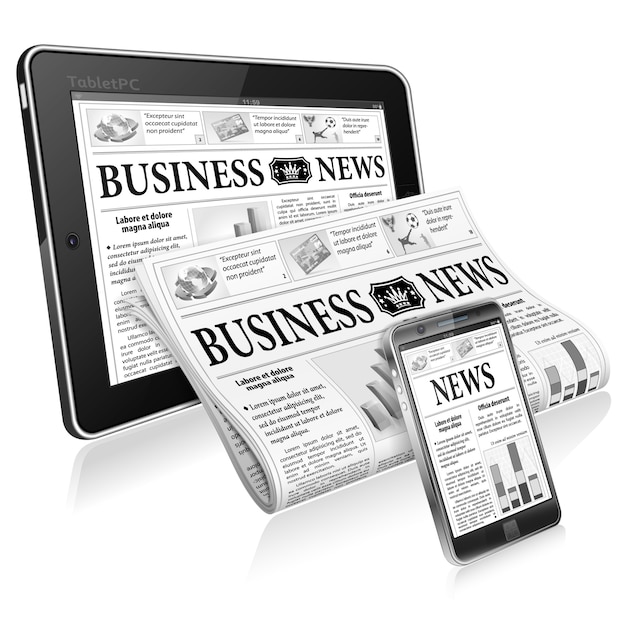 Tablet PC con giornale