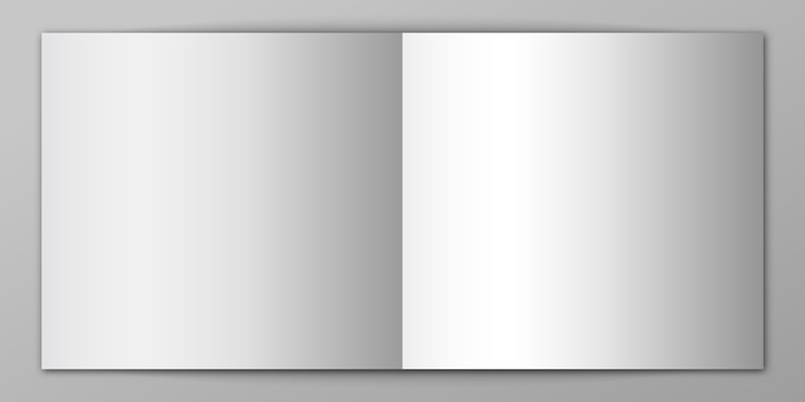 Vettore taccuino vuoto isolato. mockup in bianco della rivista. illustrazione.