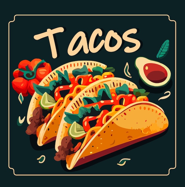 Tacos messicani Poster per snack fast food e menu da asporto