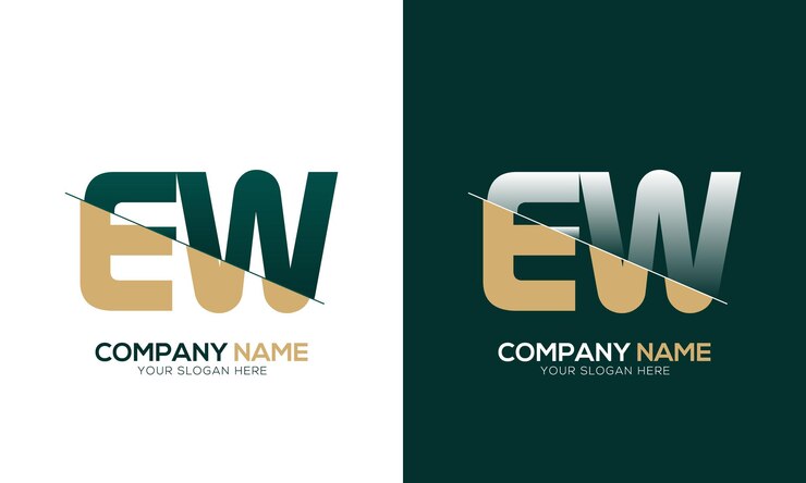Vettore taglio della lettera ew we e logo collegato con design del logo del monogramma creativo