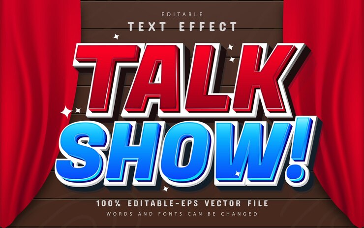 Talk show effetto testo 3d modificabile