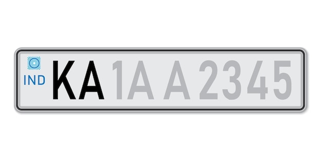 Targa dell'auto Karnataka Licenza di immatricolazione del veicolo dell'India Dimensioni standard europee