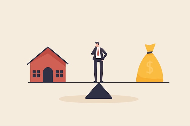 Tasso di interesse del mutuo ipotecario o equilibrio tra reddito e debito o pagamento del prestito