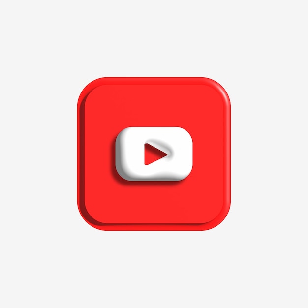TASTO REALISTICO DELL'ICONA DI YOUTUBE 3D