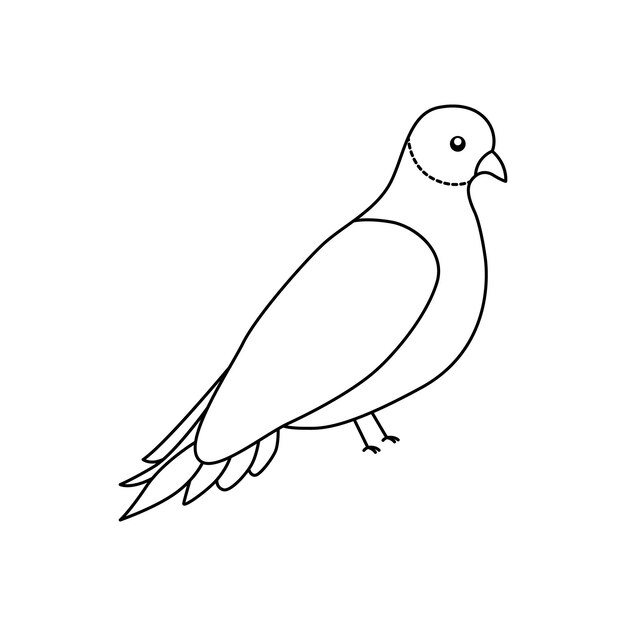 Tatuaggio di piccione con disegno continuo a linea singolaPigeon Bird disegno a mano con una linea arte continua Vecto