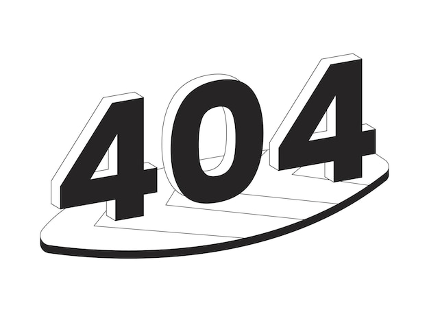Tavola da surf retrò errore bianco nero 404 messaggio flash Ricreazione estiva vecchio stile Design dell'interfaccia utente in stato vuoto monocromatico Pagina non trovata immagine fumetto popup Concetto di illustrazione vettoriale piatto contorno