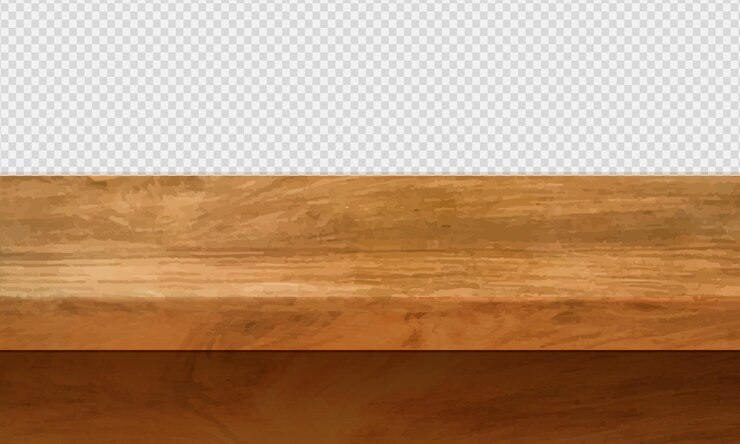 Vettore tavolo in legno bianco mock up