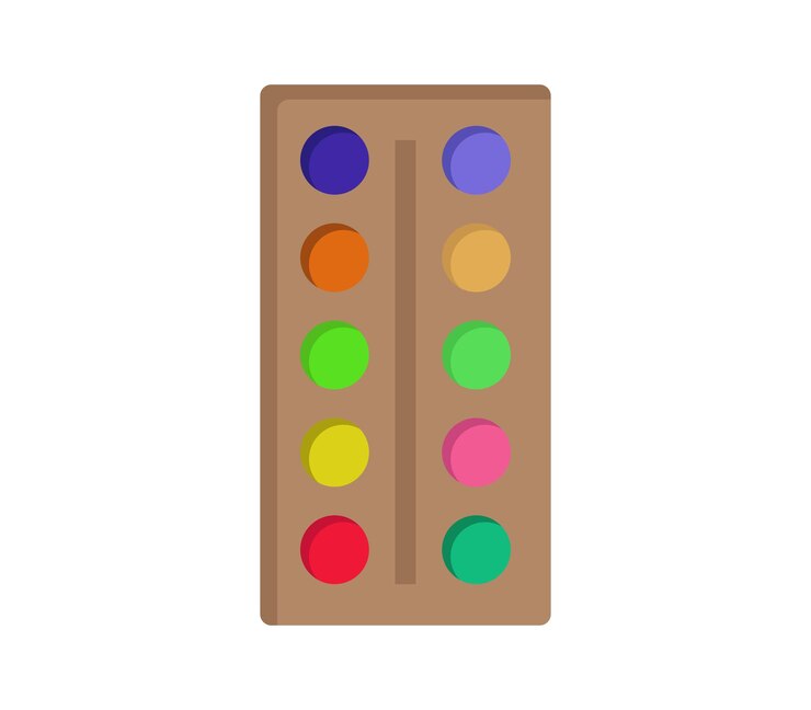 Vettore tavolozza di colori a pennello