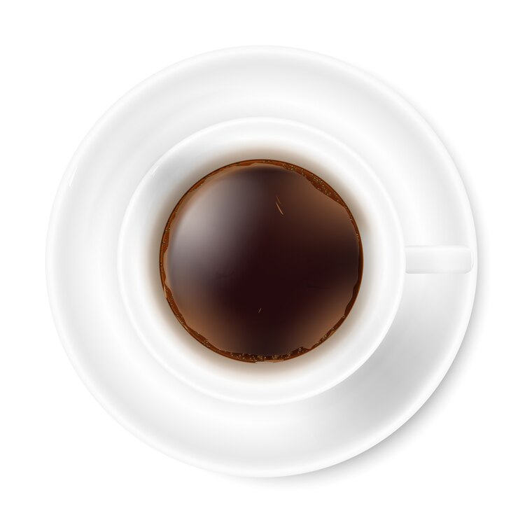 Vettore tazza bianca di caffè nero
