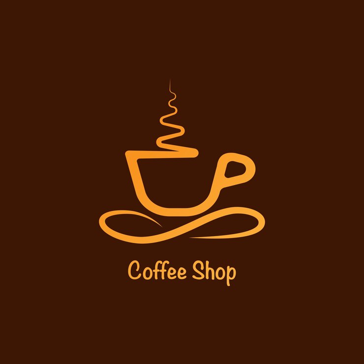 Tazza da caffè con illustrazione del fumo Modello minimo di design del logo della caffetteria