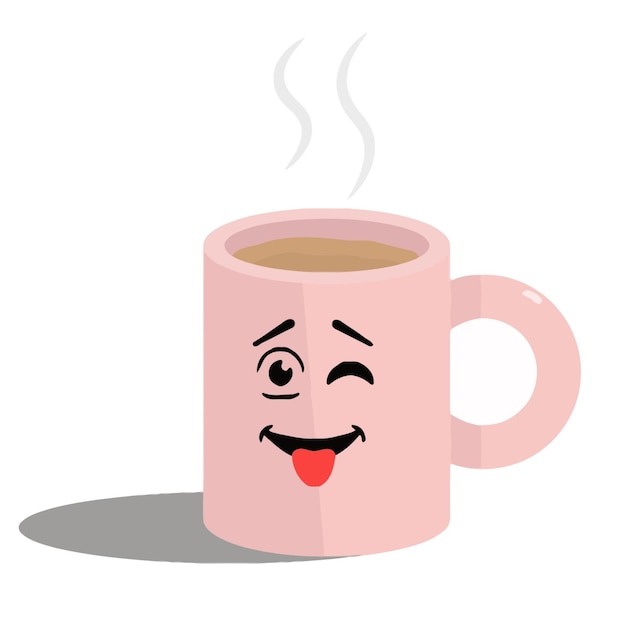 Tazza da caffè stupida che fa l'occhiolino