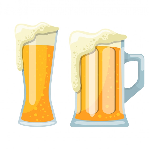Tazza di birra design illustrazione isolato su sfondo bianco