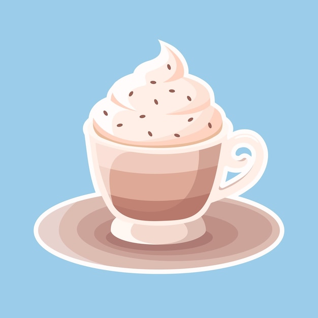 Tazza di caffè caldo con panna Illustrazione vettoriale del caffè