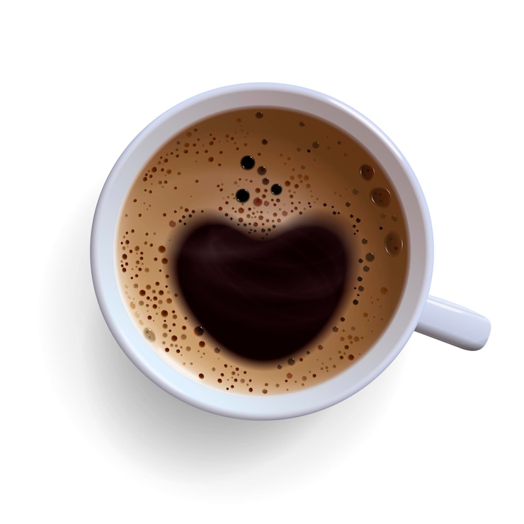 Vettore tazza di caffè con schiuma
