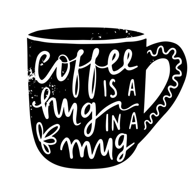 tazza di caffè con scritte