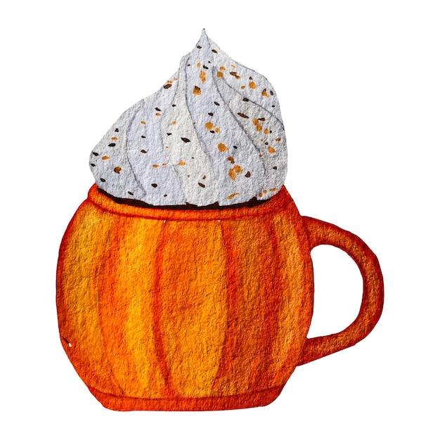 Tazza di caffè dell'acquerello. Disegnato in stile hygge. bere