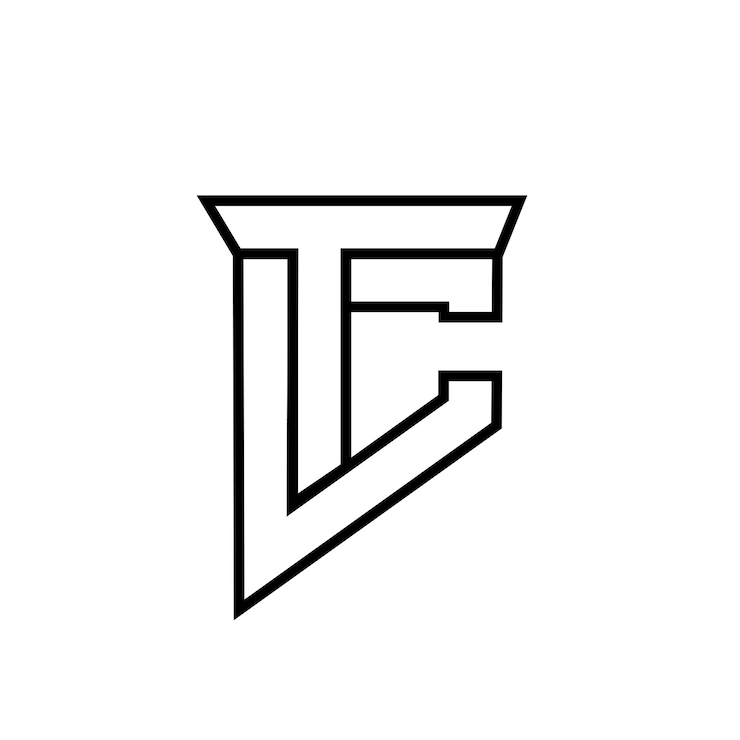 Vettore tc ct lettera logo icona design