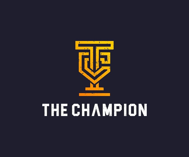 TC trofeo moderno logo icona elegante e pulita concetto di base