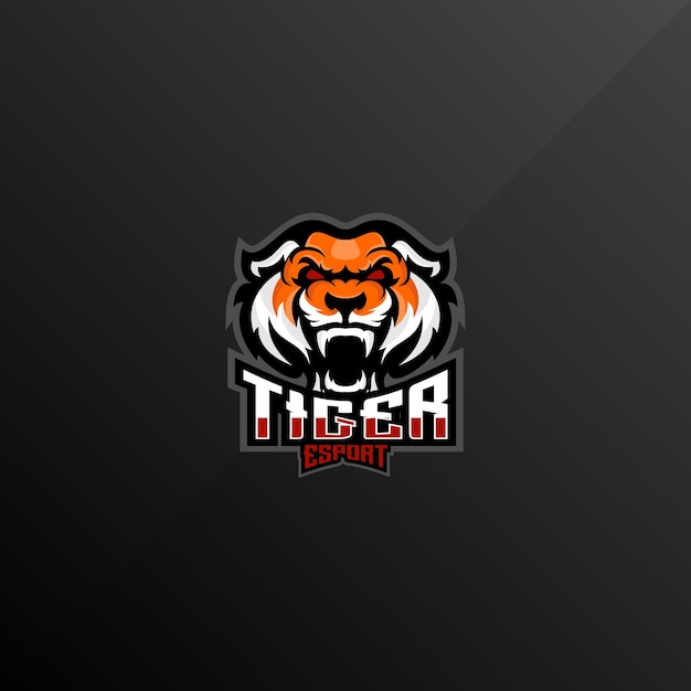 Team di esport per il design del logo della testa di tigre