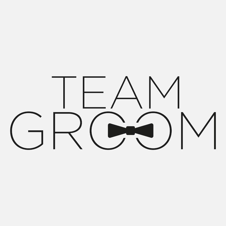 Vettore team groom logo lettering design concept illustrazione vettoriale