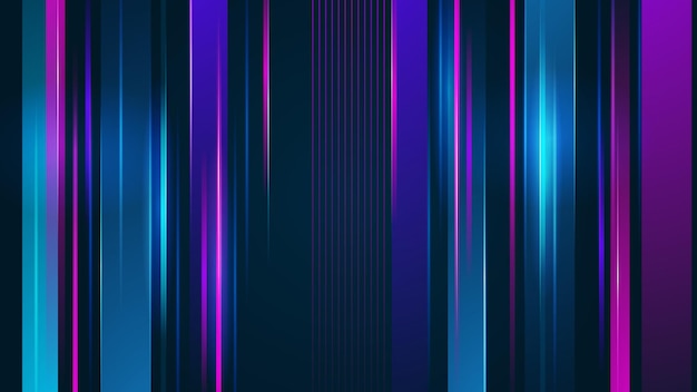 Tecnologia aziendale digitale moderna sfondo di design astratto blu e viola con luci di velocità linee strisce punti particelle maglia e linee di dati d'onda