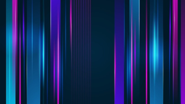 Tecnologia aziendale digitale moderna sfondo di design astratto blu e viola con luci di velocità linee strisce punti particelle maglia e linee di dati d'onda