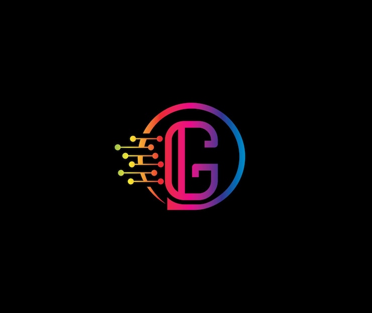 Vettore tecnologia dei dati creativi g letter modern logo design company concept