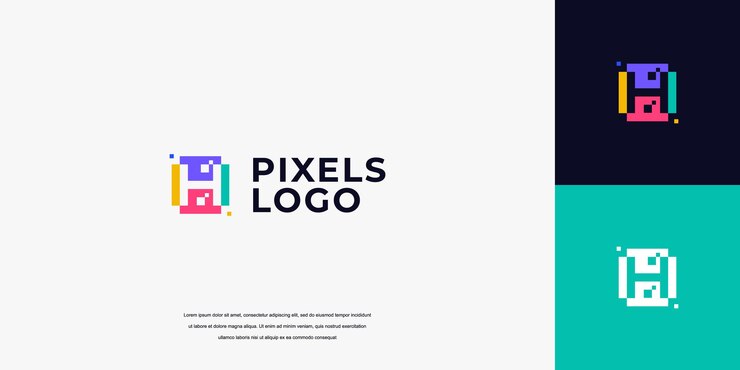 tecnologia del logo iniziale pixel lettera H design del logo