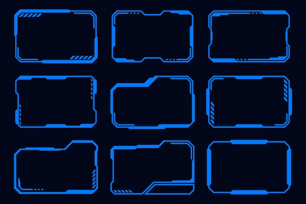 Tecnologia del telaio vettoriale elemento di design cyberpunk HUD futuristico