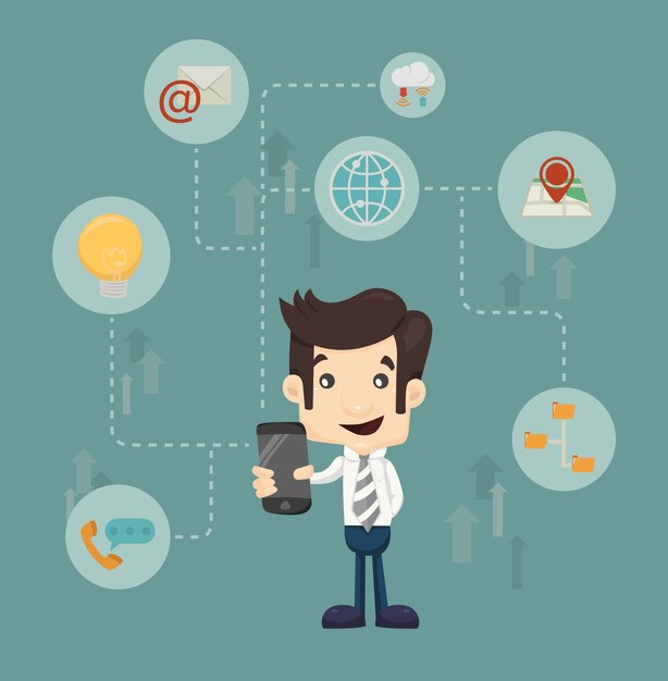 Tecnologia di comunicazione dell'uomo d'affari