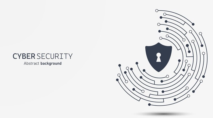 Vettore tecnologia di sicurezza informatica su scheda a circuiti sfondo astratto futuristico stile hi tech