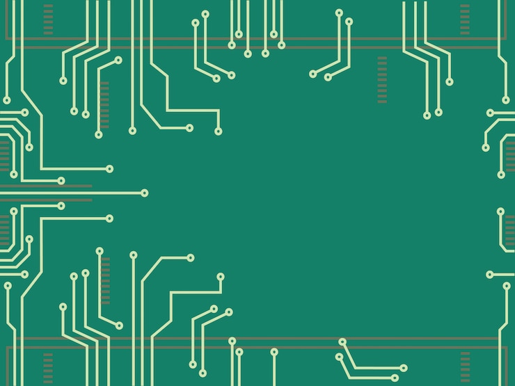 Vettore tecnologia e spazio della linea microchip